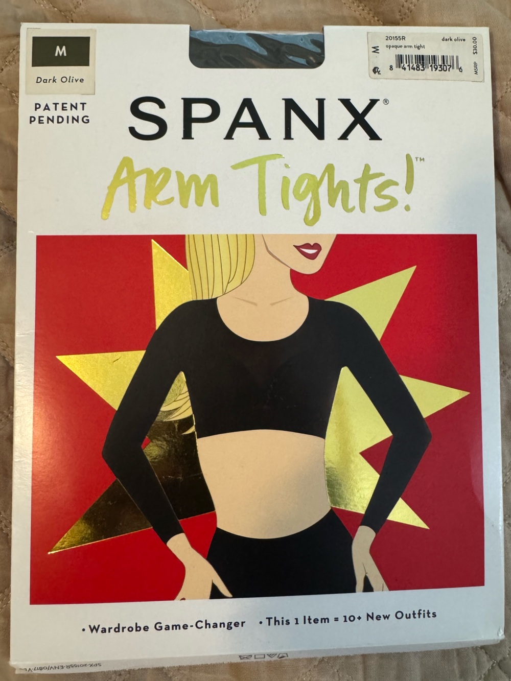 SPANX Dark Olive Opaque Arm Tights Size Medium